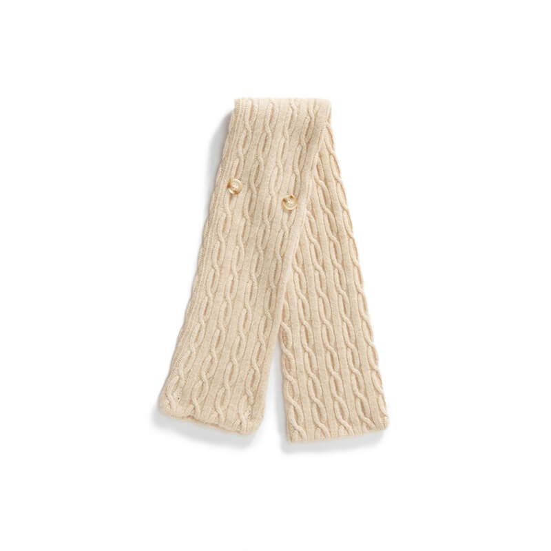 100% Cashmere Knitted Scarf with Buttons for Women