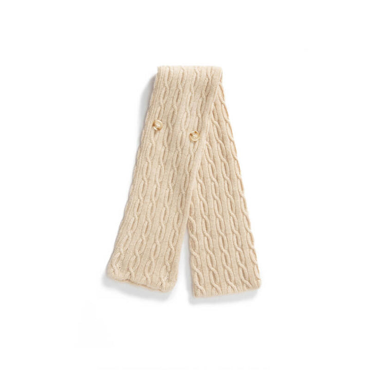 100% Cashmere Knitted Scarf with Buttons for Women