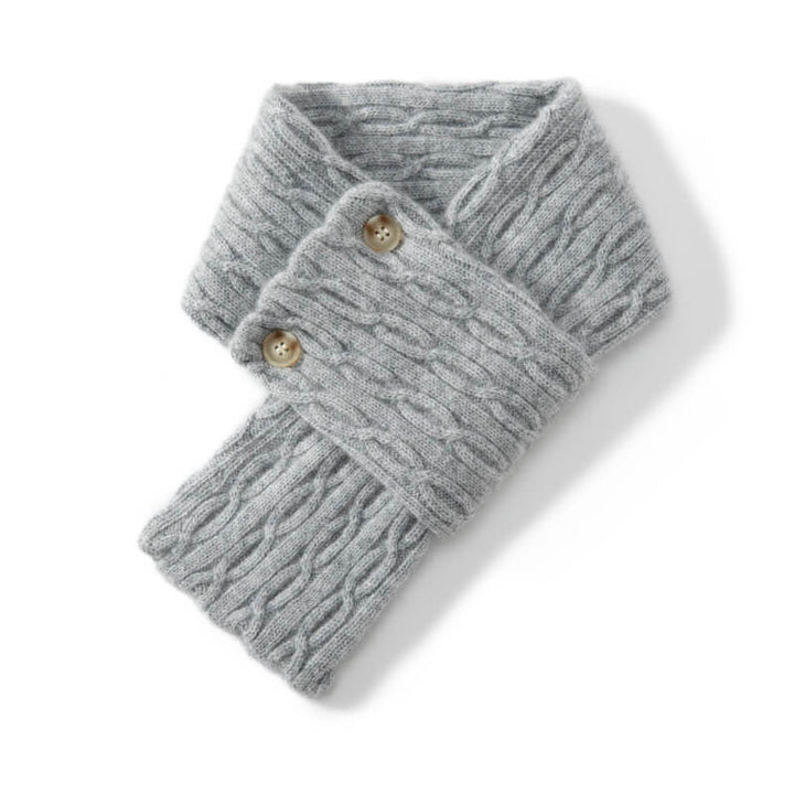 100% Cashmere Knitted Scarf with Buttons for Women