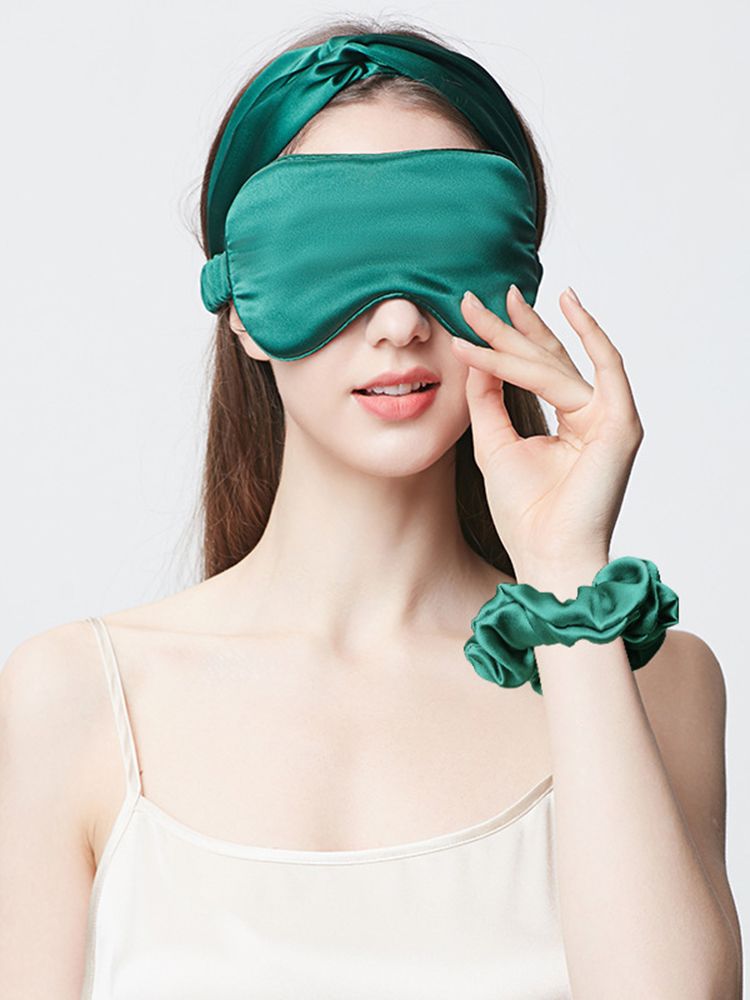 19 Momme 100% Pure Silk Sleep Mask Filled with Ultra-Soft Long Strand Silk Floss