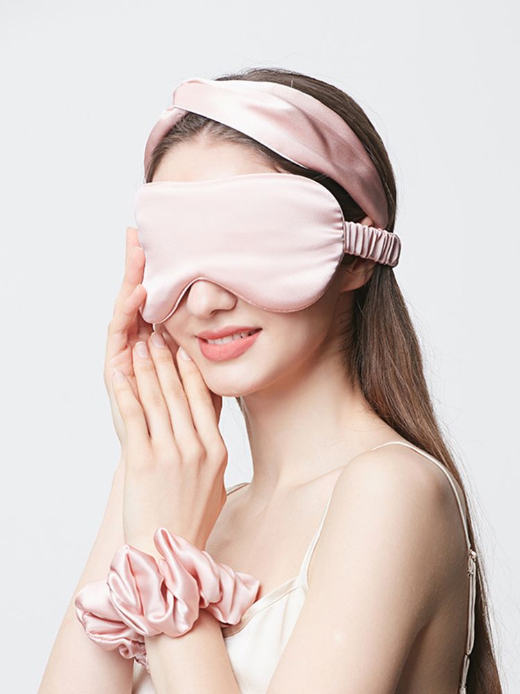 19 Momme 100% Pure Silk Sleep Mask Filled with Ultra-Soft Long Strand Silk Floss
