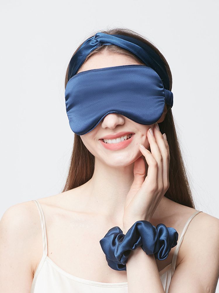 19 Momme 100% Pure Silk Sleep Mask Filled with Ultra-Soft Long Strand Silk Floss