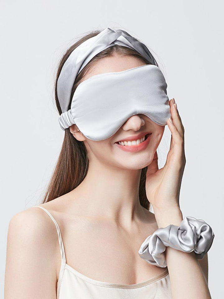 19 Momme 100% Pure Silk Sleep Mask Filled with Ultra-Soft Long Strand Silk Floss