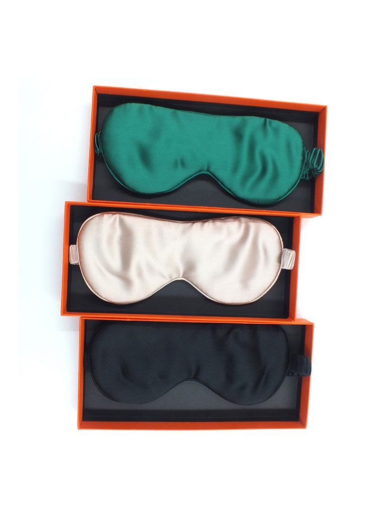 19 Momme 100% Pure Silk Sleep Mask Filled with Ultra-Soft Long Strand Silk Floss