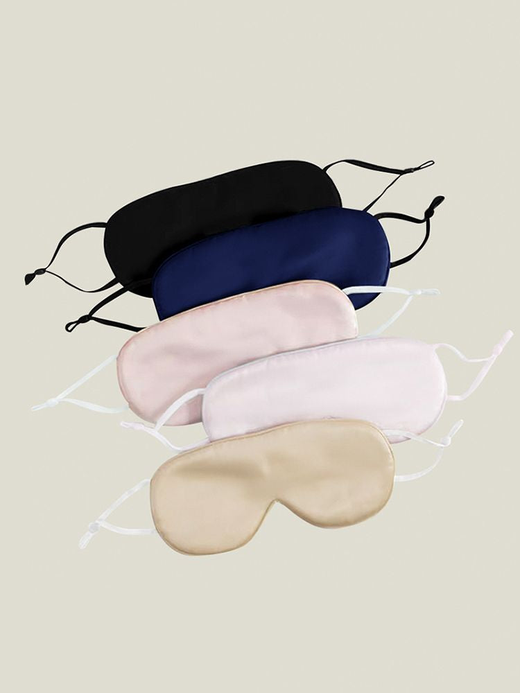 19 Momme 100% Pure Silk Sleep Mask with Adjustable Ear Loops for Travel