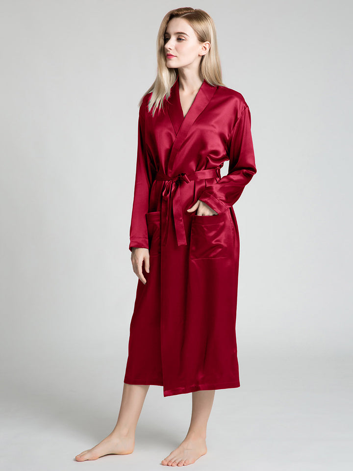 19 Momme Classic Long Silk Robe for Women