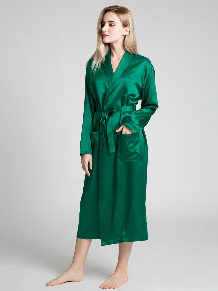19 Momme Classic Long Silk Robe for Women