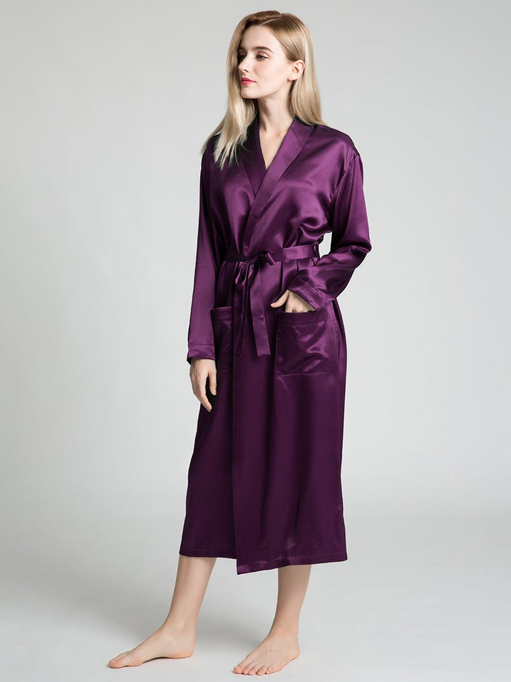 19 Momme Classic Long Silk Robe for Women