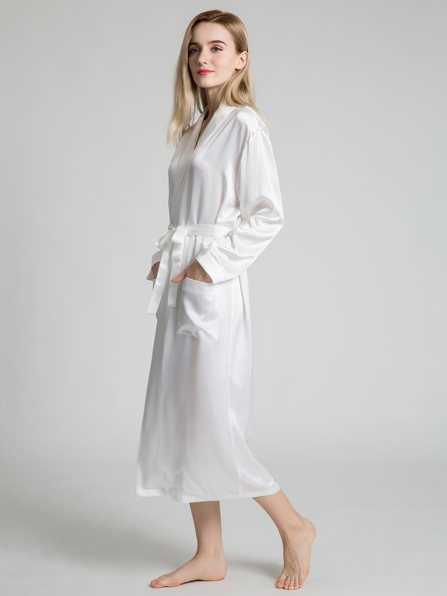 19 Momme Classic Long Silk Robe for Women