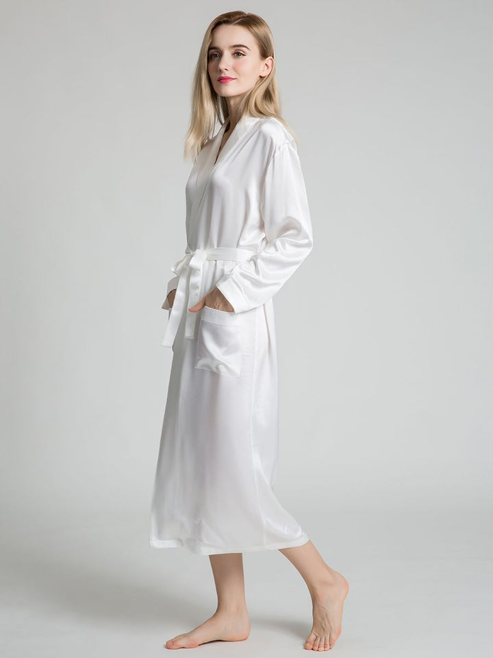 19 Momme Classic Long Silk Robe for Women