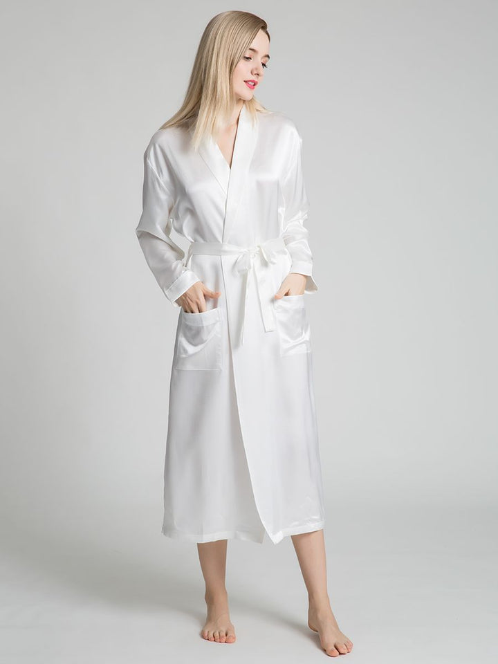 19 Momme Classic Long Silk Robe for Women