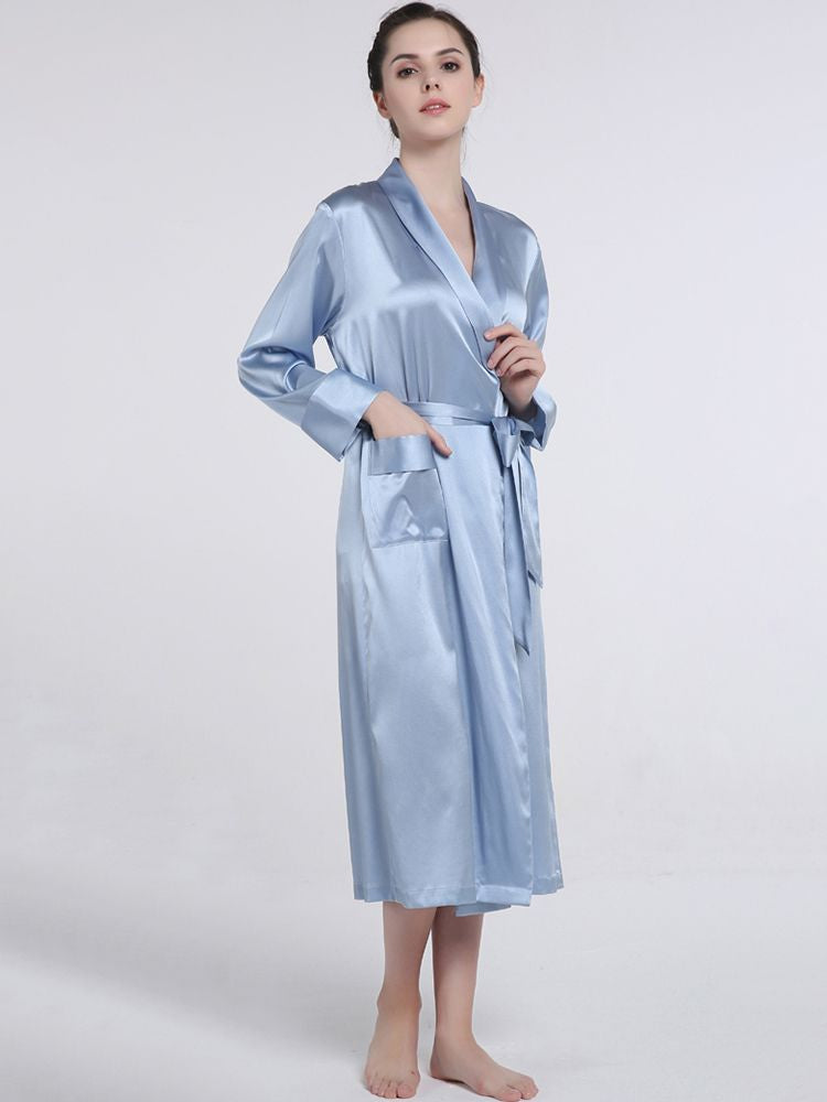 19 Momme Classic Long Silk Robe for Women
