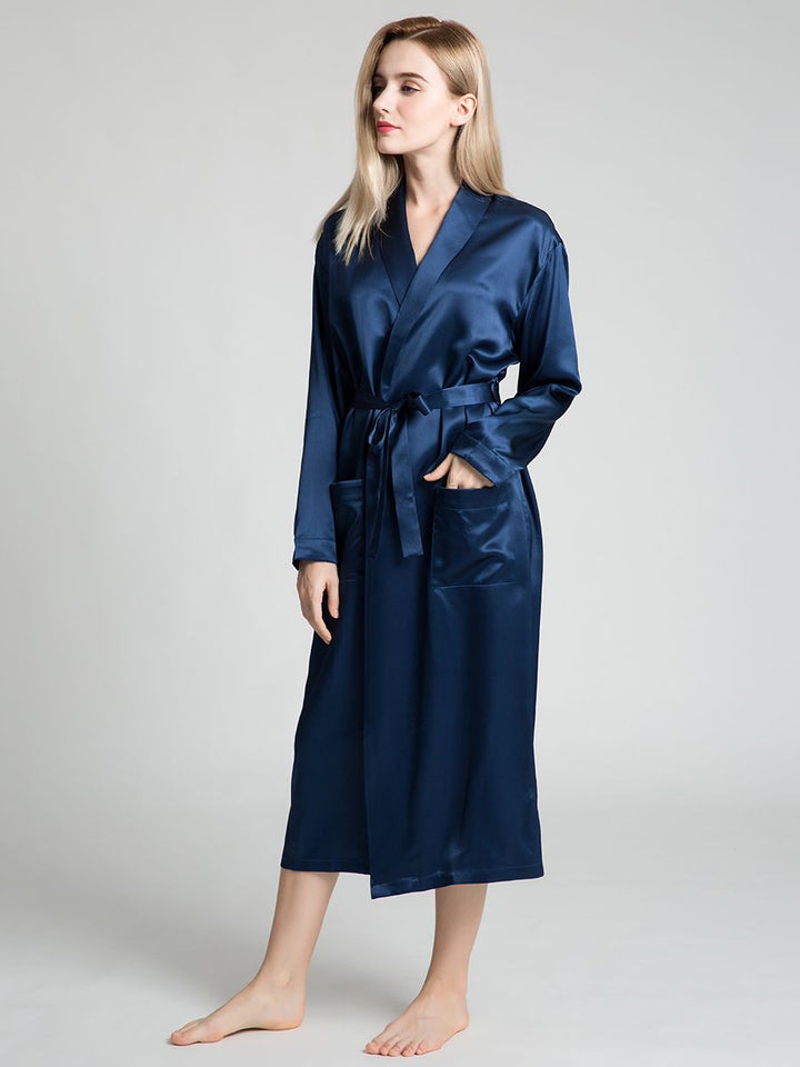 19 Momme Classic Long Silk Robe for Women