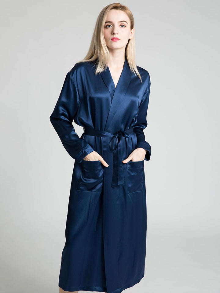 19 Momme Classic Long Silk Robe for Women