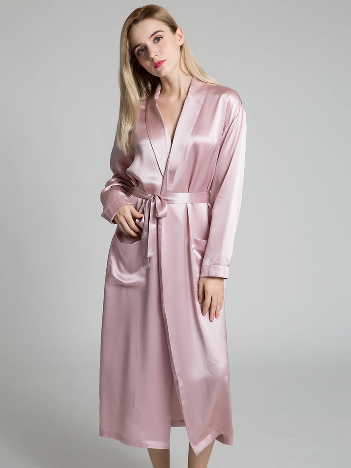 19 Momme Classic Long Silk Robe for Women