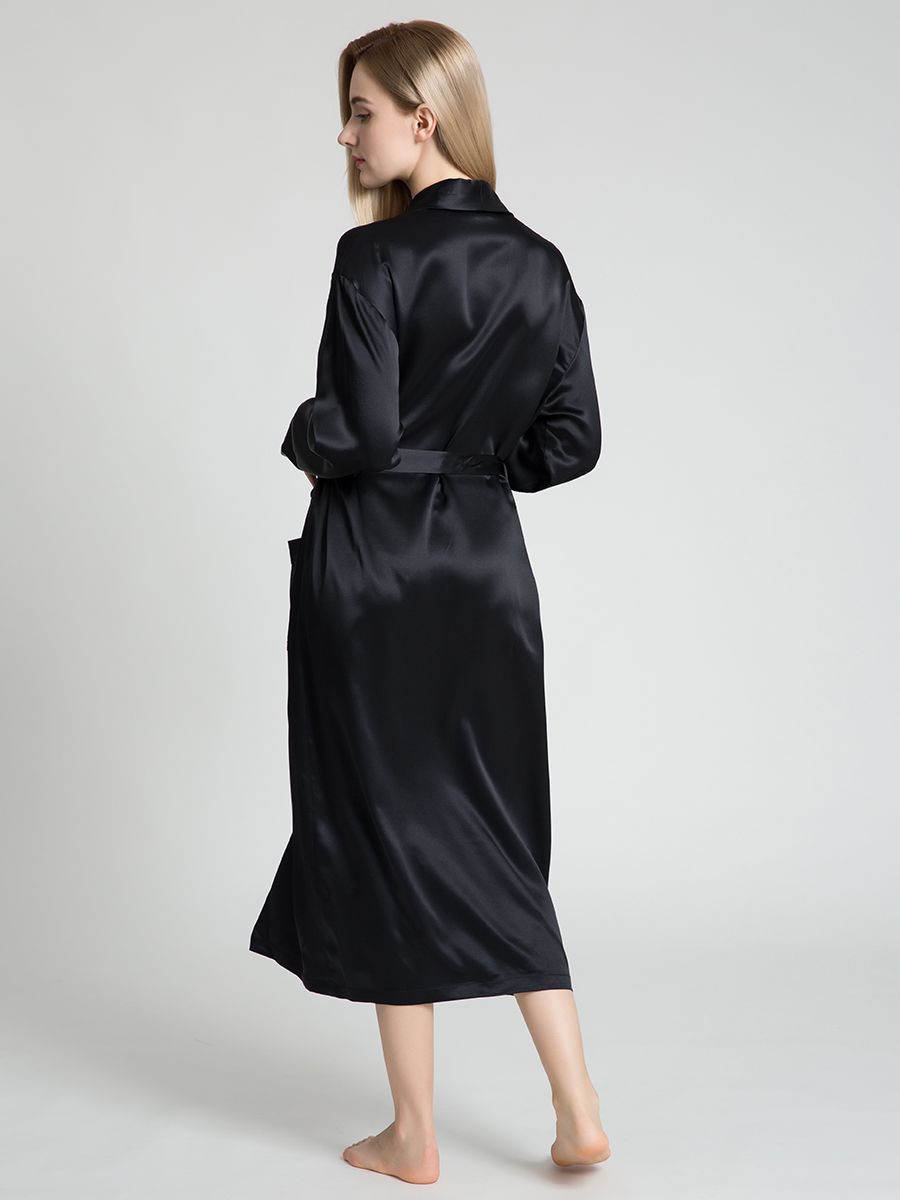19 Momme Classic Long Silk Robe for Women