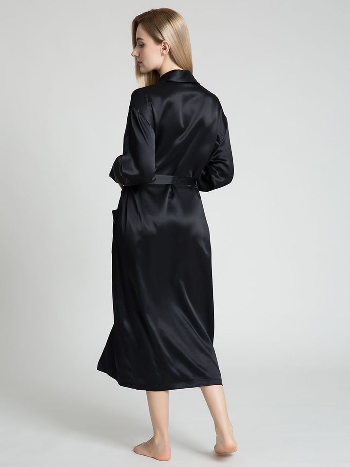 19 Momme Classic Long Silk Robe for Women