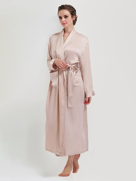 19 Momme Classic Long Silk Robe for Women