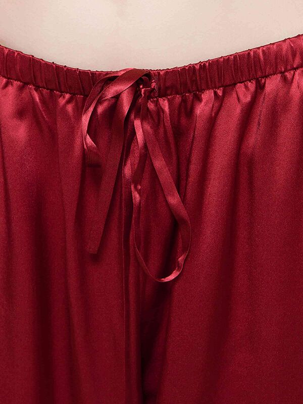 19 Momme Classic Long Sleeve Silk Pajama Set for Women with Trimming