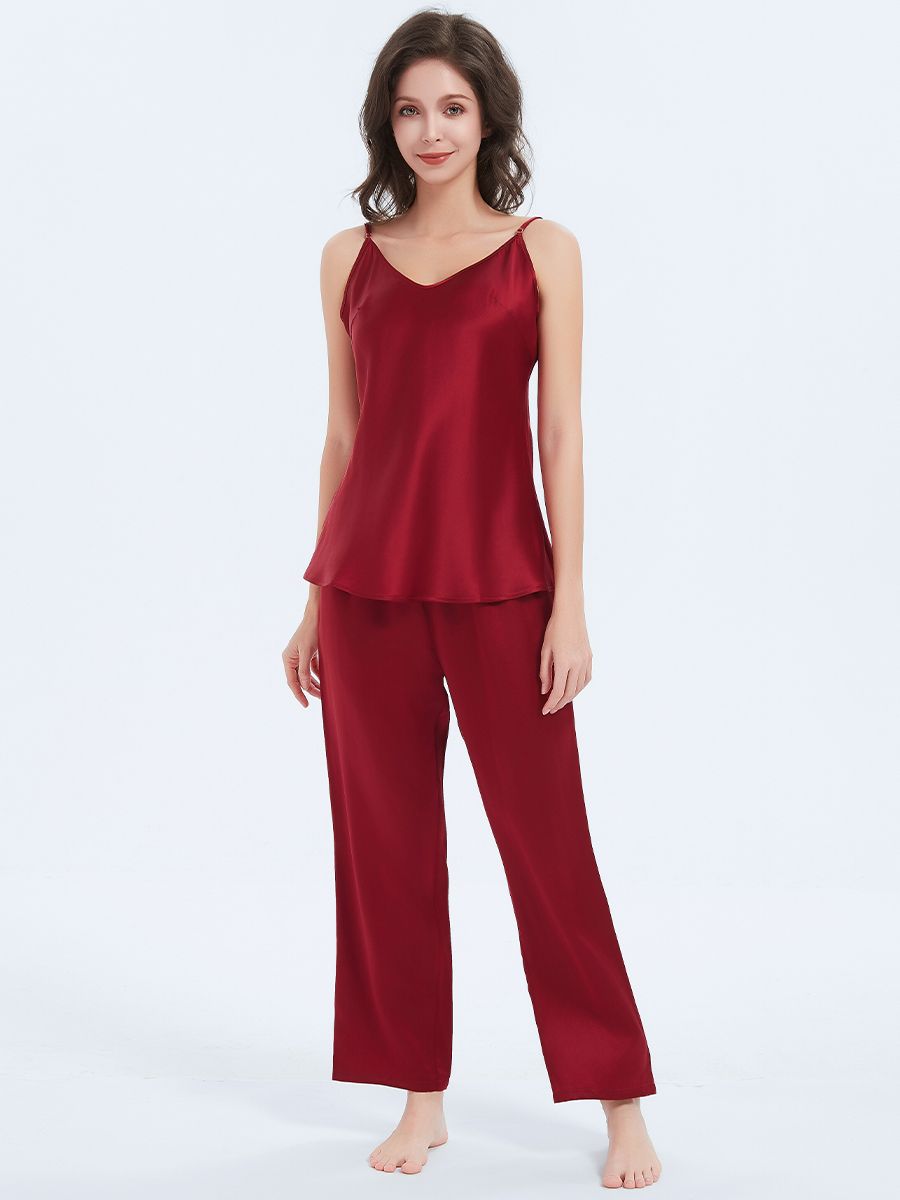19 Momme Classic Mulberry Silk Camisole and Pants Nightwear Set