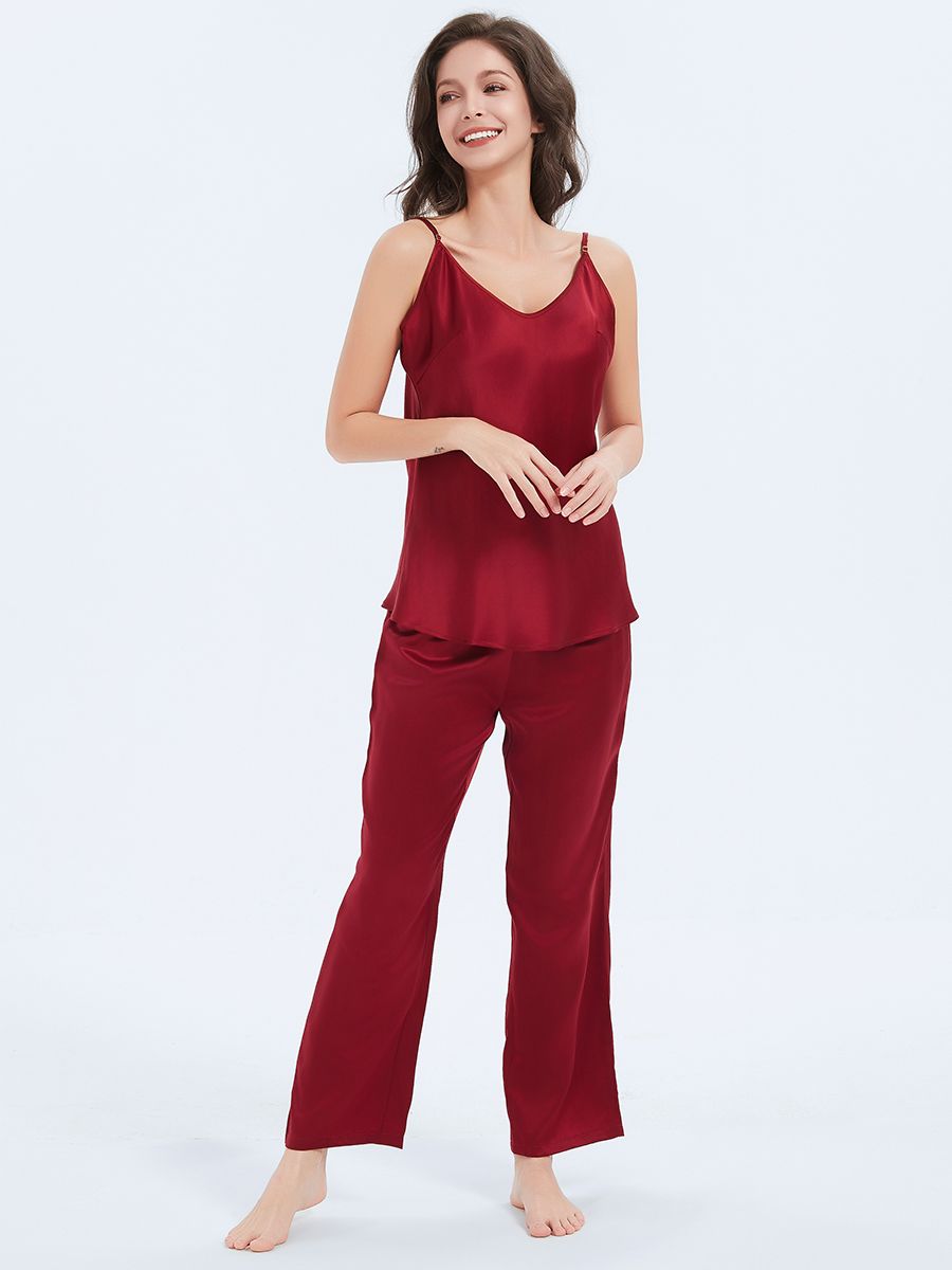 19 Momme Classic Mulberry Silk Camisole and Pants Nightwear Set