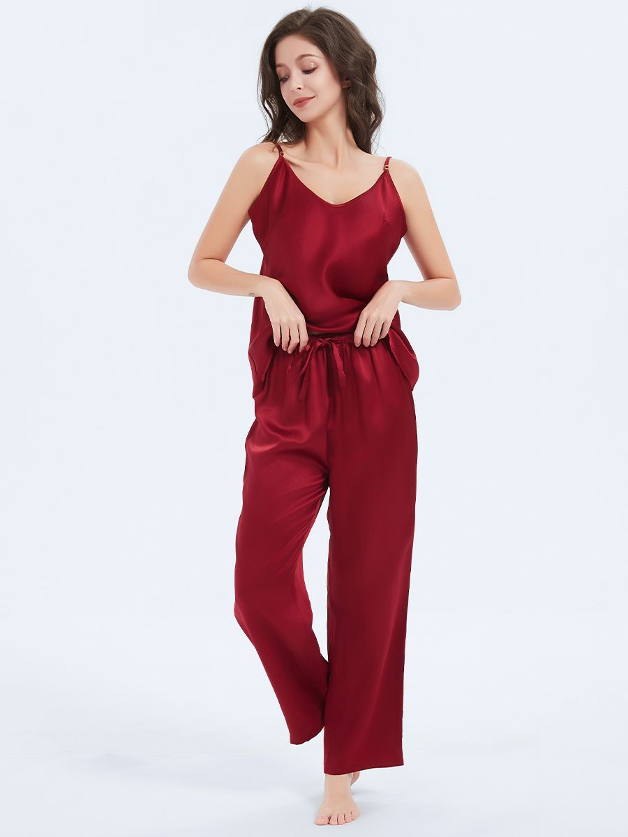 19 Momme Classic Mulberry Silk Camisole and Pants Nightwear Set
