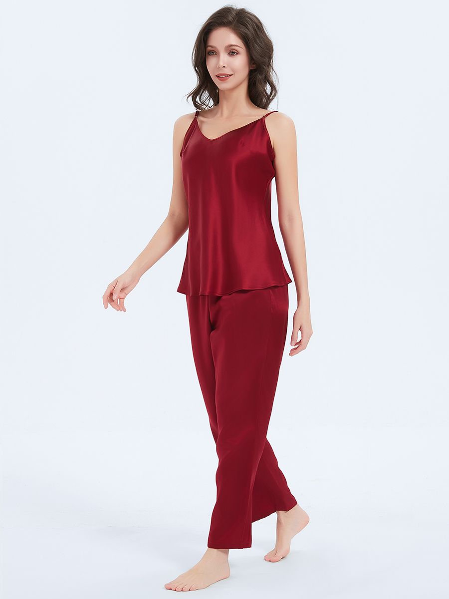 19 Momme Classic Mulberry Silk Camisole and Pants Nightwear Set