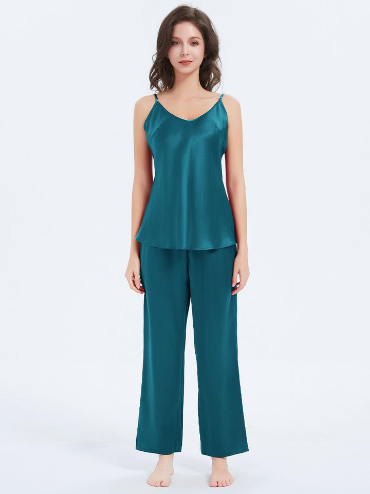 19 Momme Classic Mulberry Silk Camisole and Pants Nightwear Set