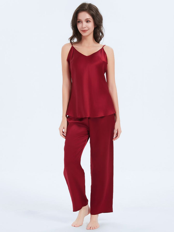 19 Momme Classic Mulberry Silk Camisole and Pants Nightwear Set