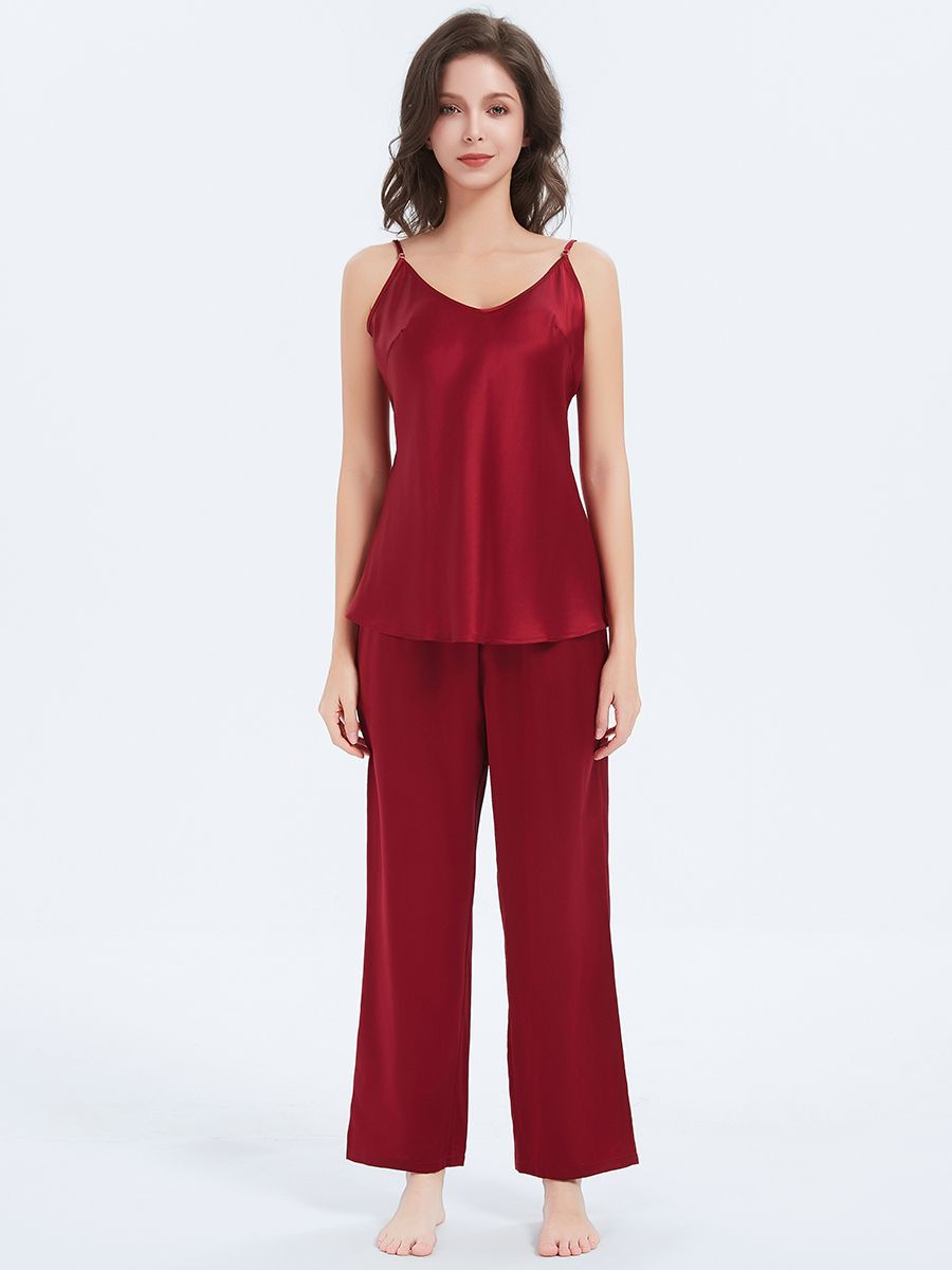 19 Momme Classic Mulberry Silk Camisole and Pants Nightwear Set