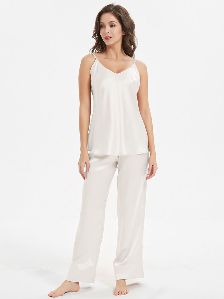 19 Momme Classic Mulberry Silk Camisole and Pants Nightwear Set