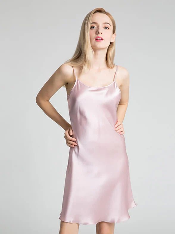 19 Momme Classic Round Neck Mid-Length Silk Chemise