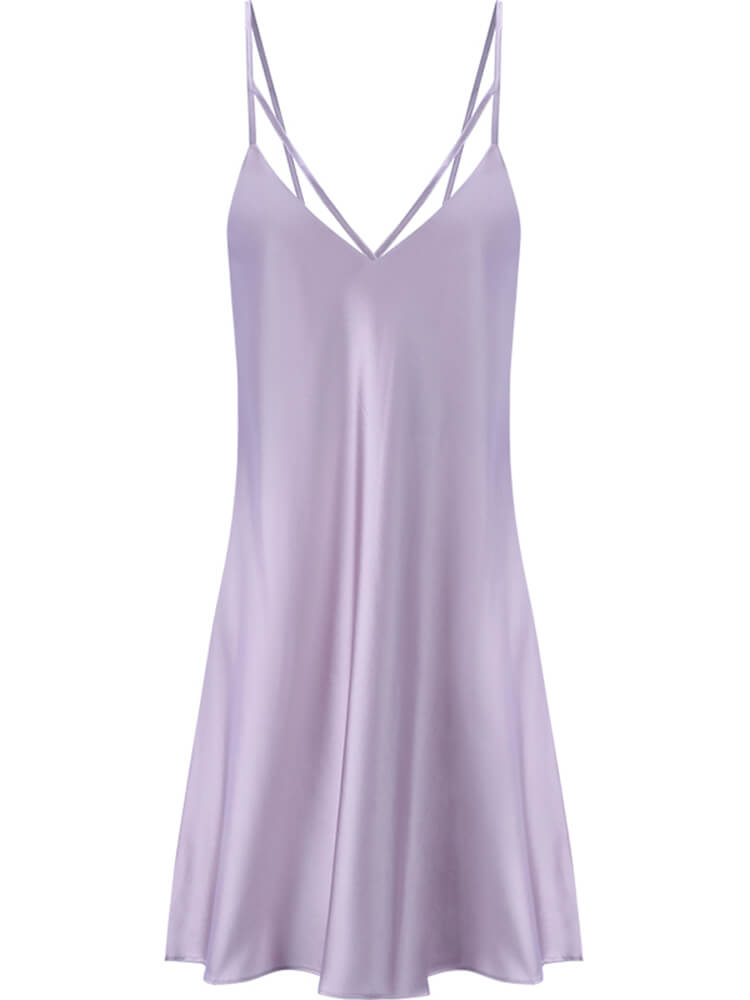 19 Momme Flirty Strappy Eye-catching Mini Silk Nightgown