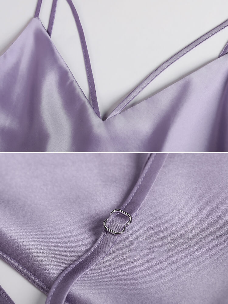 19 Momme Flirty Strappy Eye-catching Mini Silk Nightgown