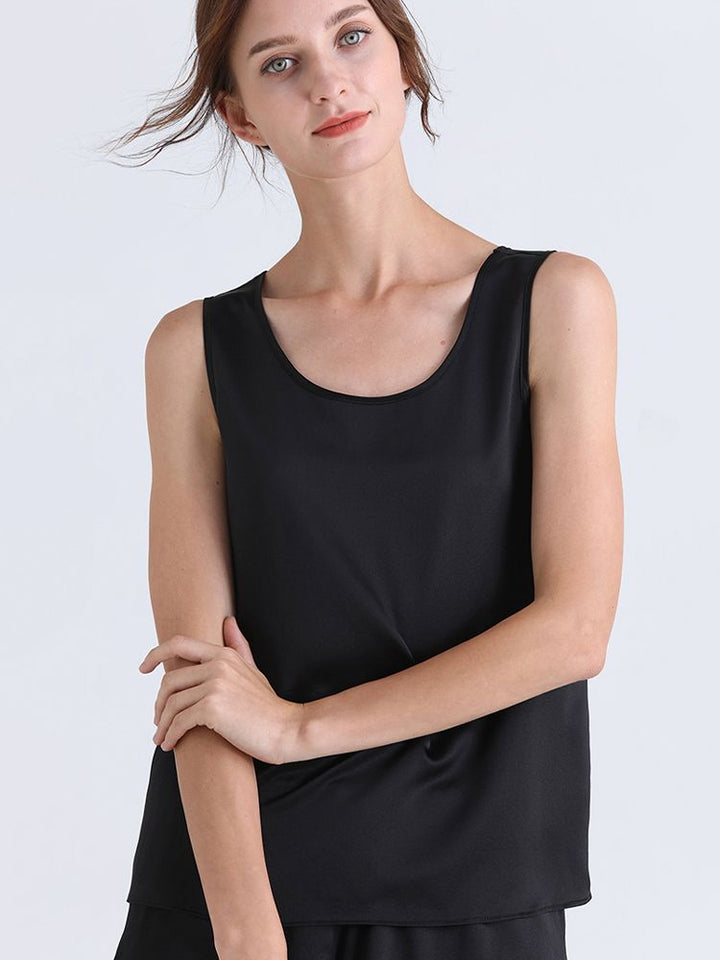 19 Momme Ladies Relaxed Style Silk Tank and Pajama Shorts Set