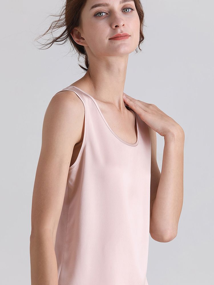 19 Momme Ladies Relaxed Style Silk Tank and Pajama Shorts Set
