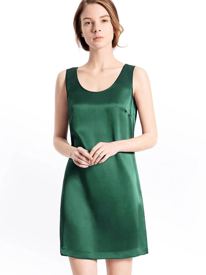 19 Momme Loose Round Neck Relaxed Silk Tank Nightgown
