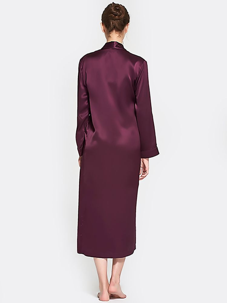 19 Momme Luxurious Long Mulberry Silk Nightgown and Robe Set