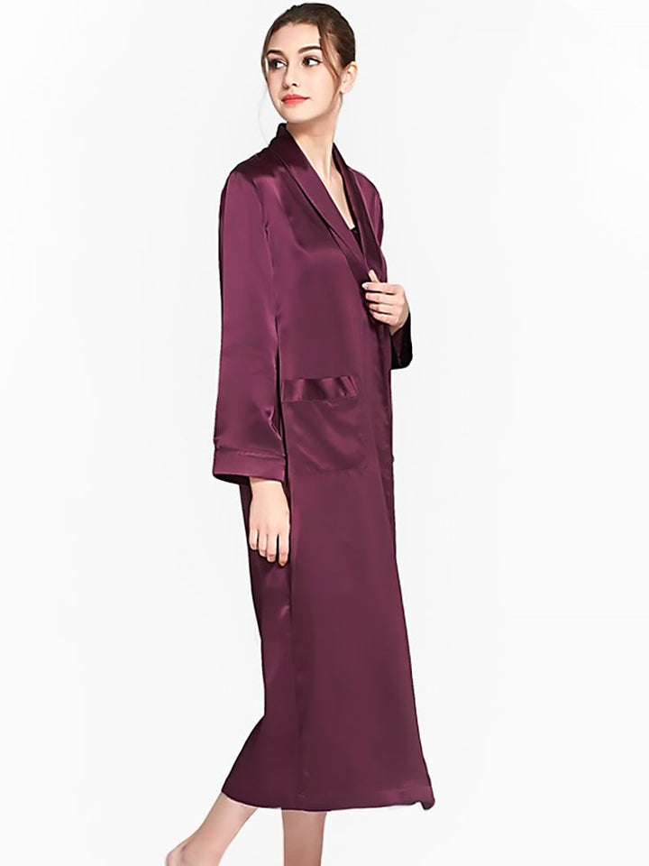 19 Momme Luxurious Long Mulberry Silk Nightgown and Robe Set