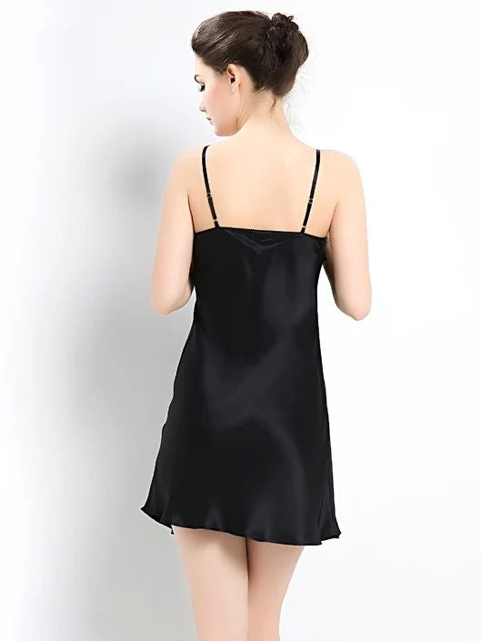 19 Momme Women Classic V-Neck Short Silk Chemise