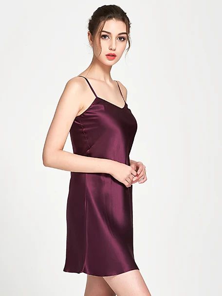 19 Momme Women Classic V-Neck Short Silk Chemise