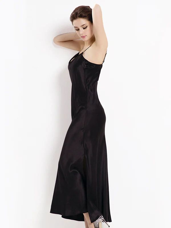 19 Momme Women Elegant Long Silk Slip Nightgown