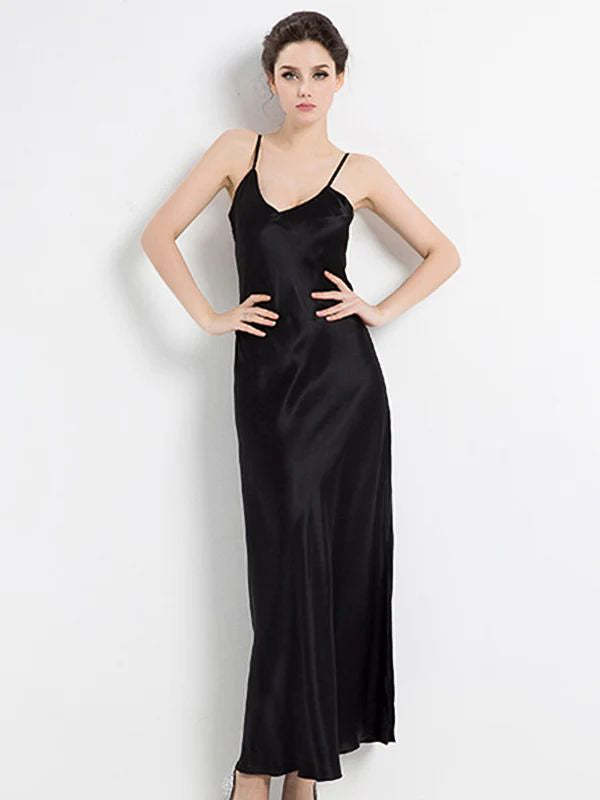 19 Momme Women Elegant Long Silk Slip Nightgown