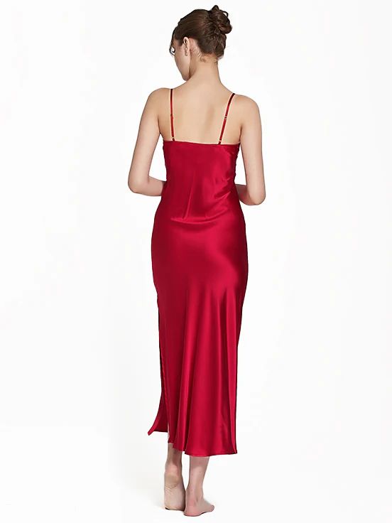 19 Momme Women Elegant Long Silk Slip Nightgown