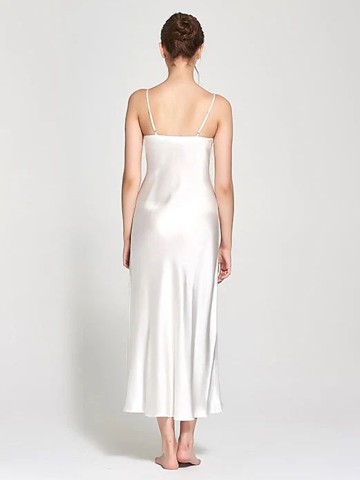 19 Momme Women Elegant Long Silk Slip Nightgown