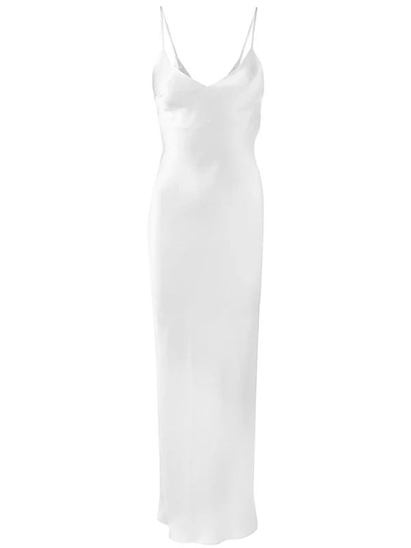 19 Momme Women Elegant Long Silk Slip Nightgown
