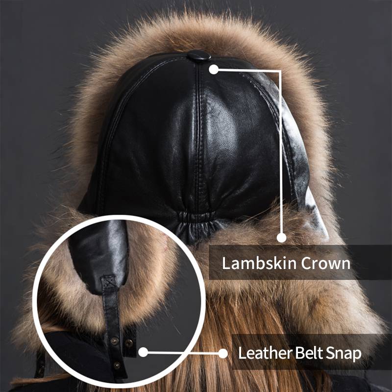 Real Fox Fur Trapper Hats for Women Winter Outdoor Cold Weather Fluffy Fuzzy Furry Genuine Fur Hats