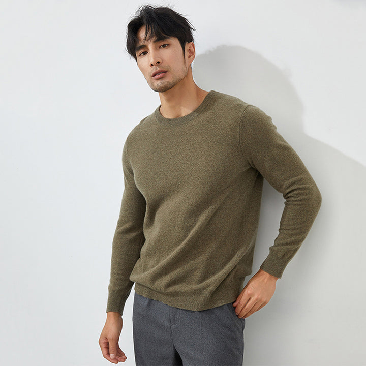 Men's Classic Crew Neck 100% Cashmere Pullover Sweater