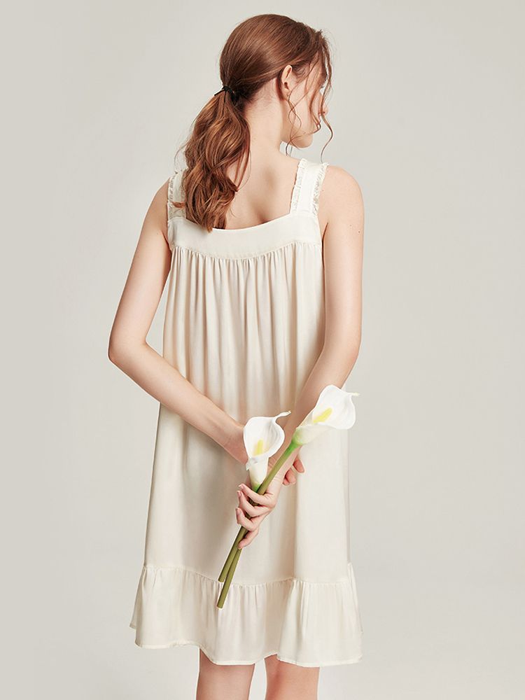 22 Momme Female Retro Palace Style Mulberry Silk Nightdress