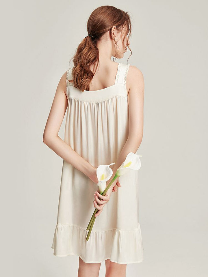 22 Momme Female Retro Palace Style Mulberry Silk Nightdress